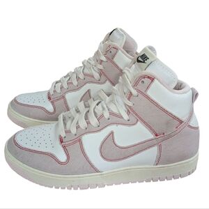 Nike Dunk High 1985 Barely Rose Denim Sneakers Mens 8.5 Womens 10